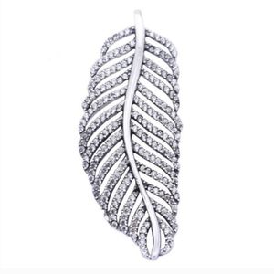 Pandora light as feather shimmering cubic zirconia silver pendent